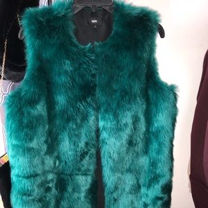 Teal Faux Fur Vest